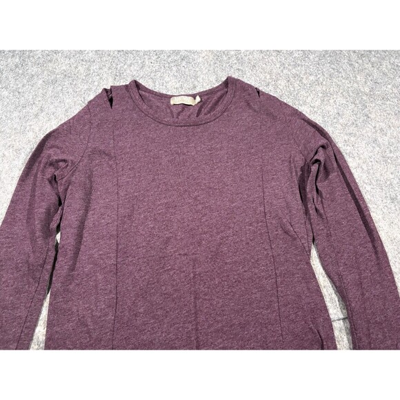 Nation LTD Womens Purple Crew Long Sleeve Pullover Cropped Shirt Top Sz M - Picture 2 of 9
